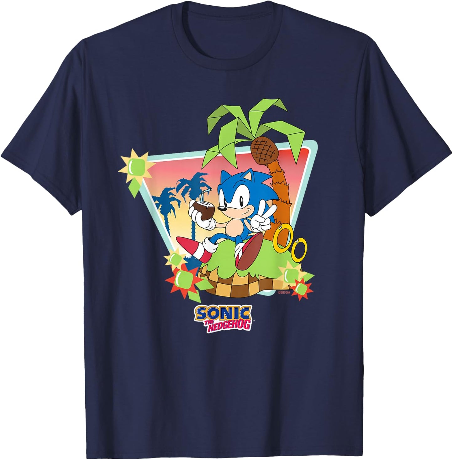 Sonic the Hedgehog - Chillaxin' Sonic T-Shirt - T-Shirt | Navy