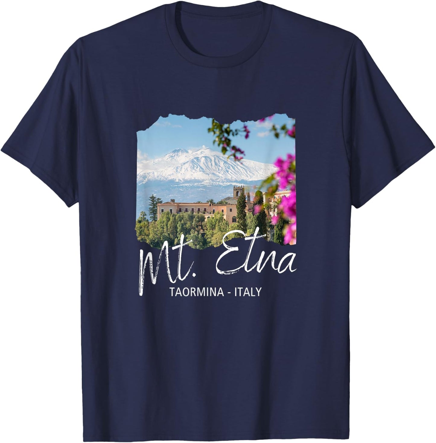 Italy Taormina Mt. Etna T-Shirt - T-Shirt | Navy