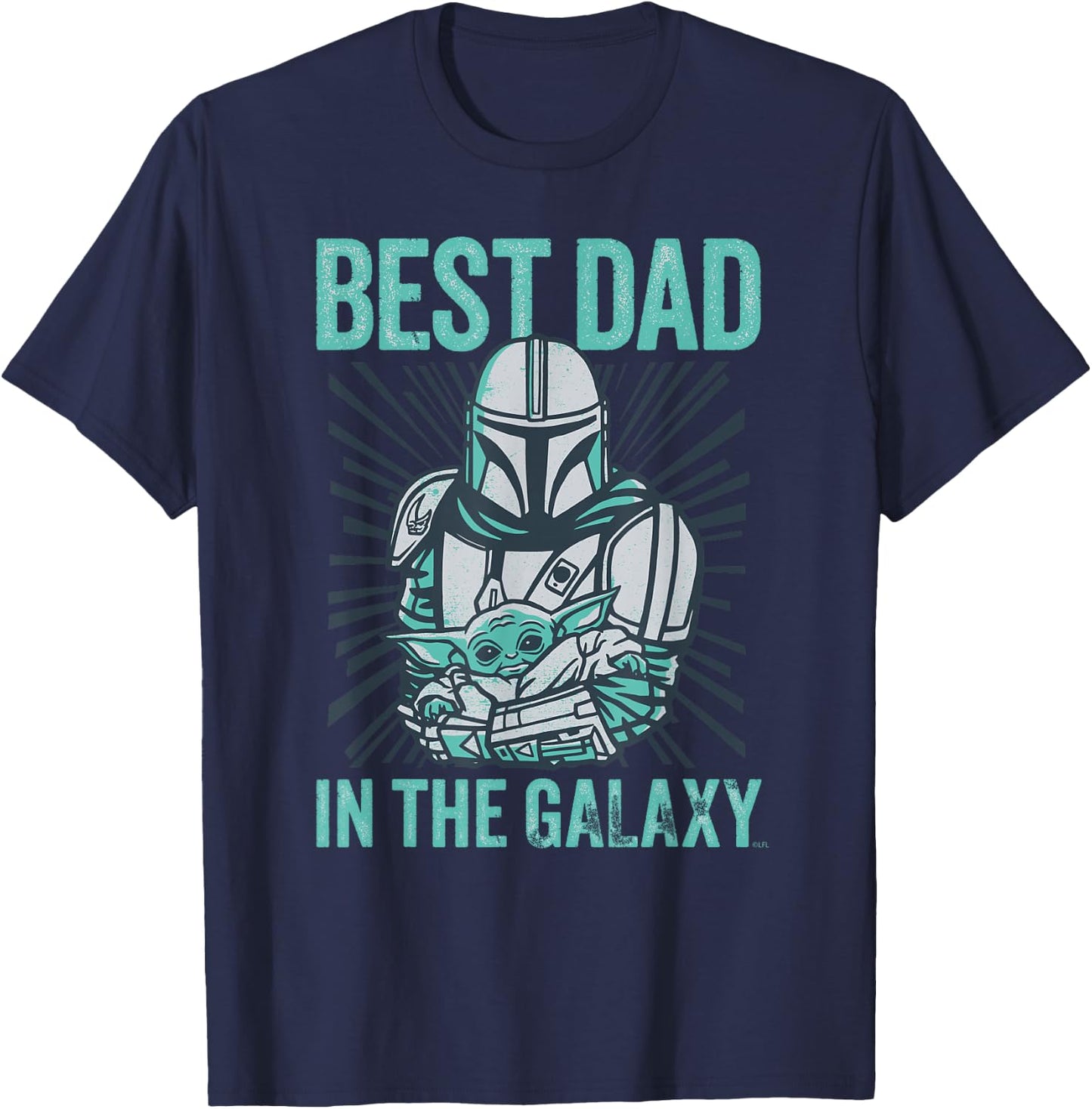 Star Wars The Mandalorian and Grogu Best Dad in The Galaxy T-Shirt - T-Shirt | Navy
