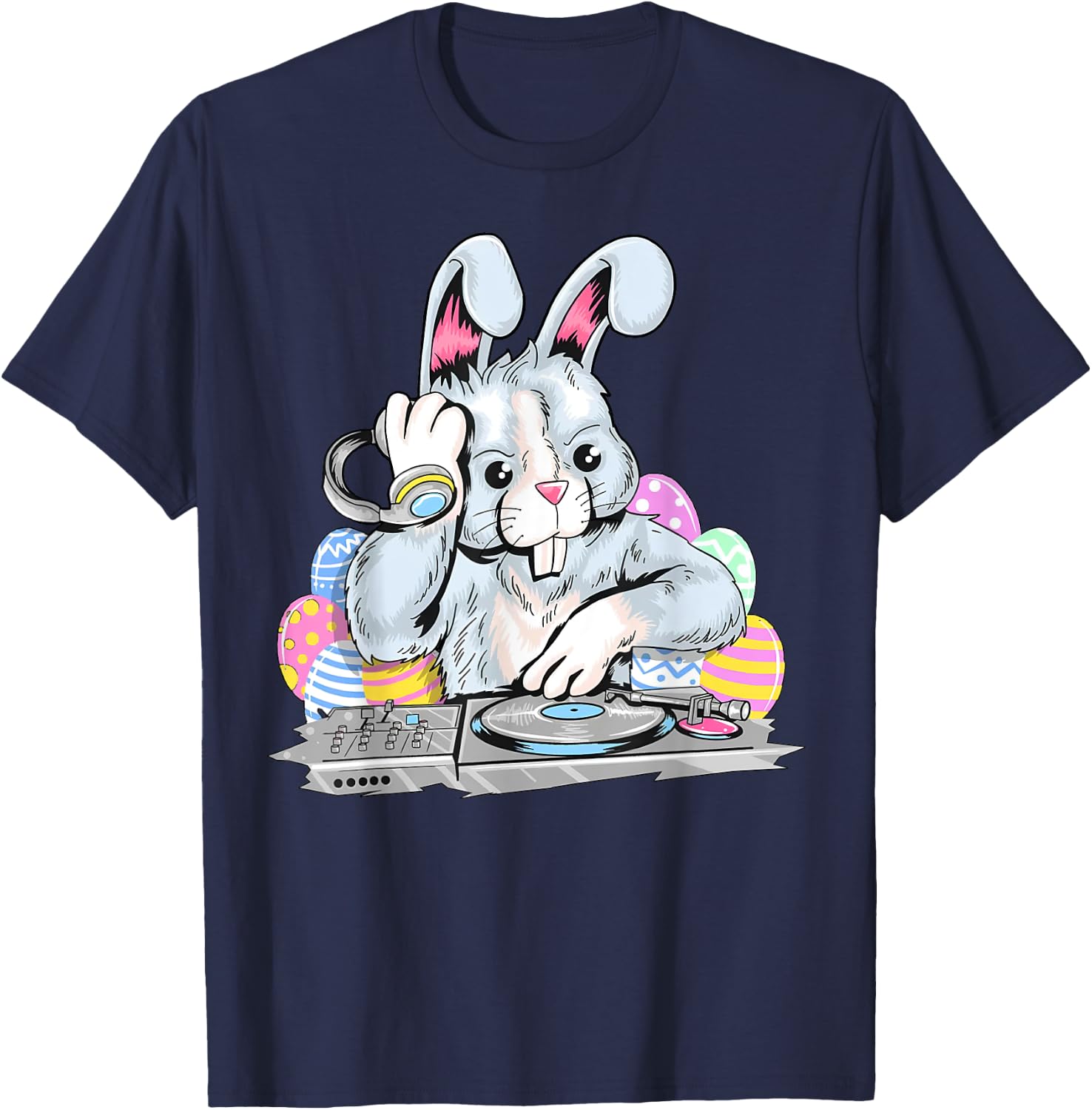 Cute Shirt Dj Easter Bunny T-Shirt - T-Shirt | Navy