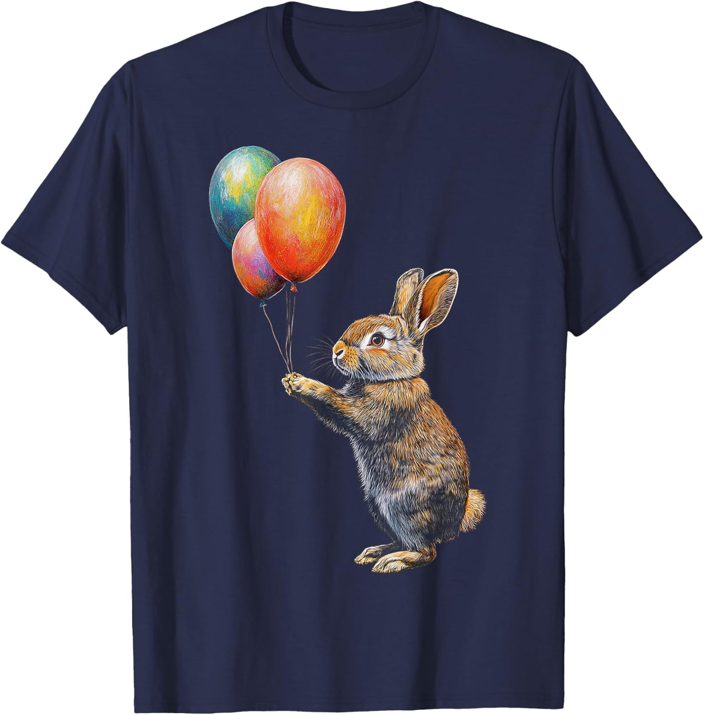 Rabbit Funny Animal Lover Graphic Portrait Art Rabbit T-Shirt - T-Shirt | Navy