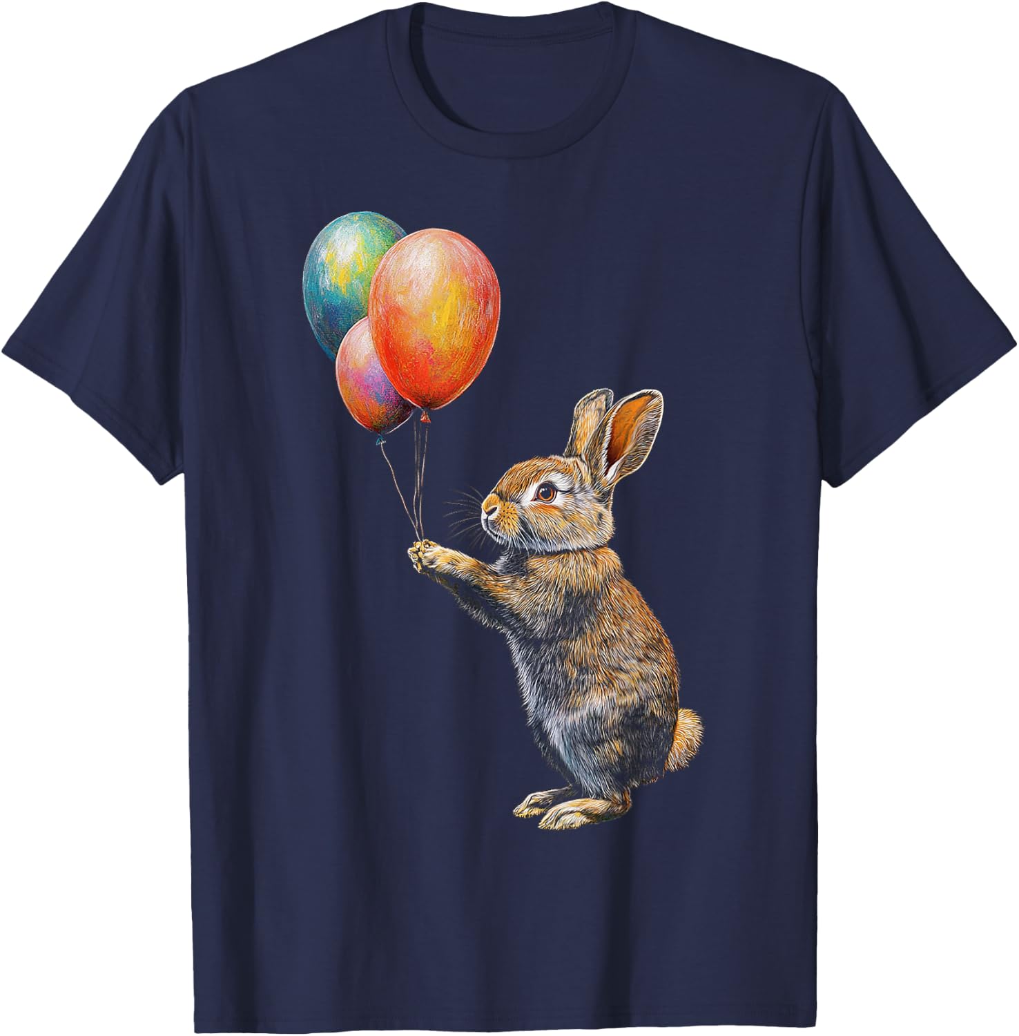 Rabbit Funny Animal Lover Graphic Portrait Art Rabbit T-Shirt - T-Shirt | Navy