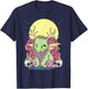 Pastel Goth Kawaii Occult Jackalope Cryptid Dragon Roses T-Shirt - T-Shirt | Navy