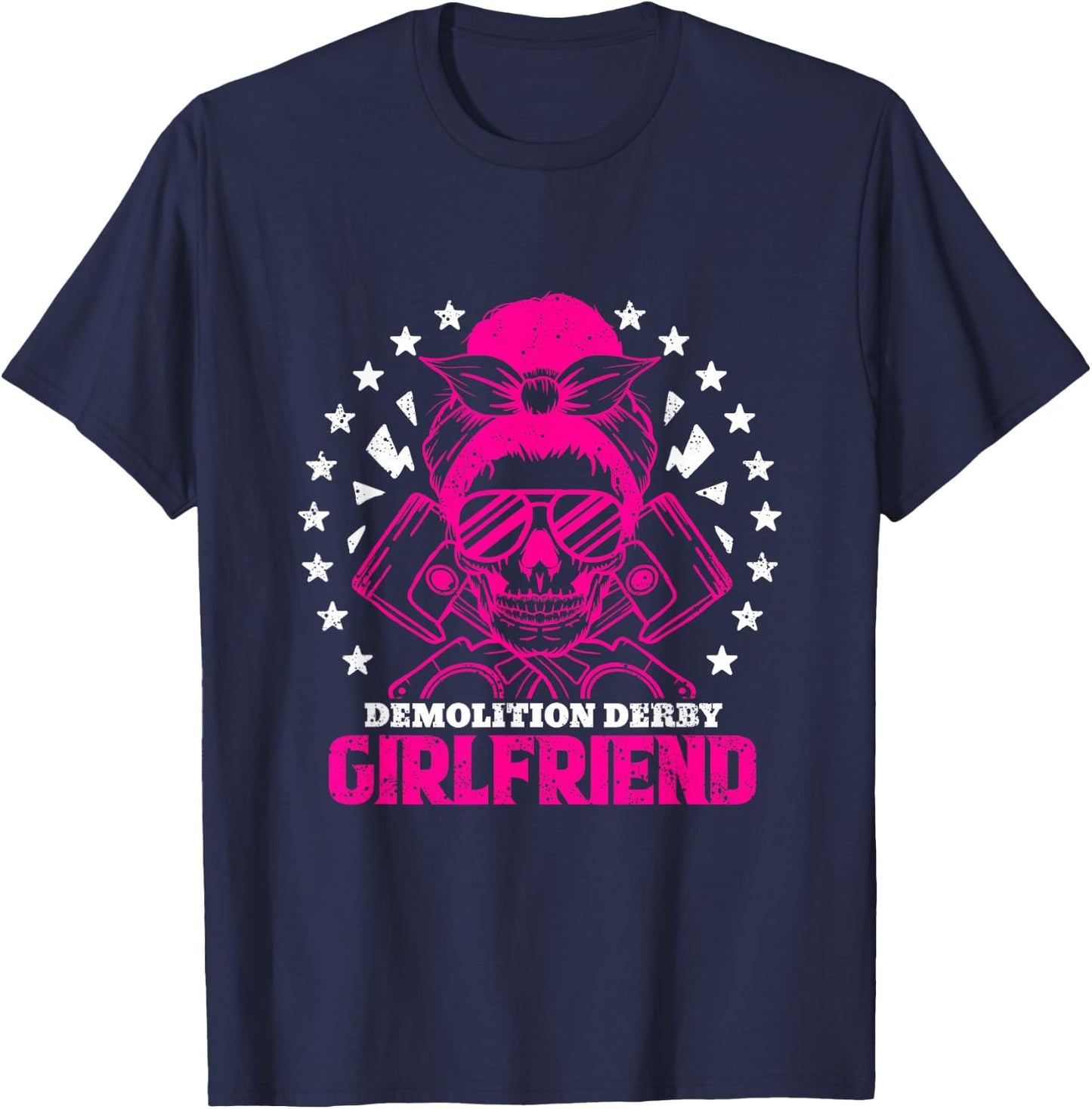 Skull Demolition Derby Girlfriend Girl T-Shirt - T-Shirt | Navy