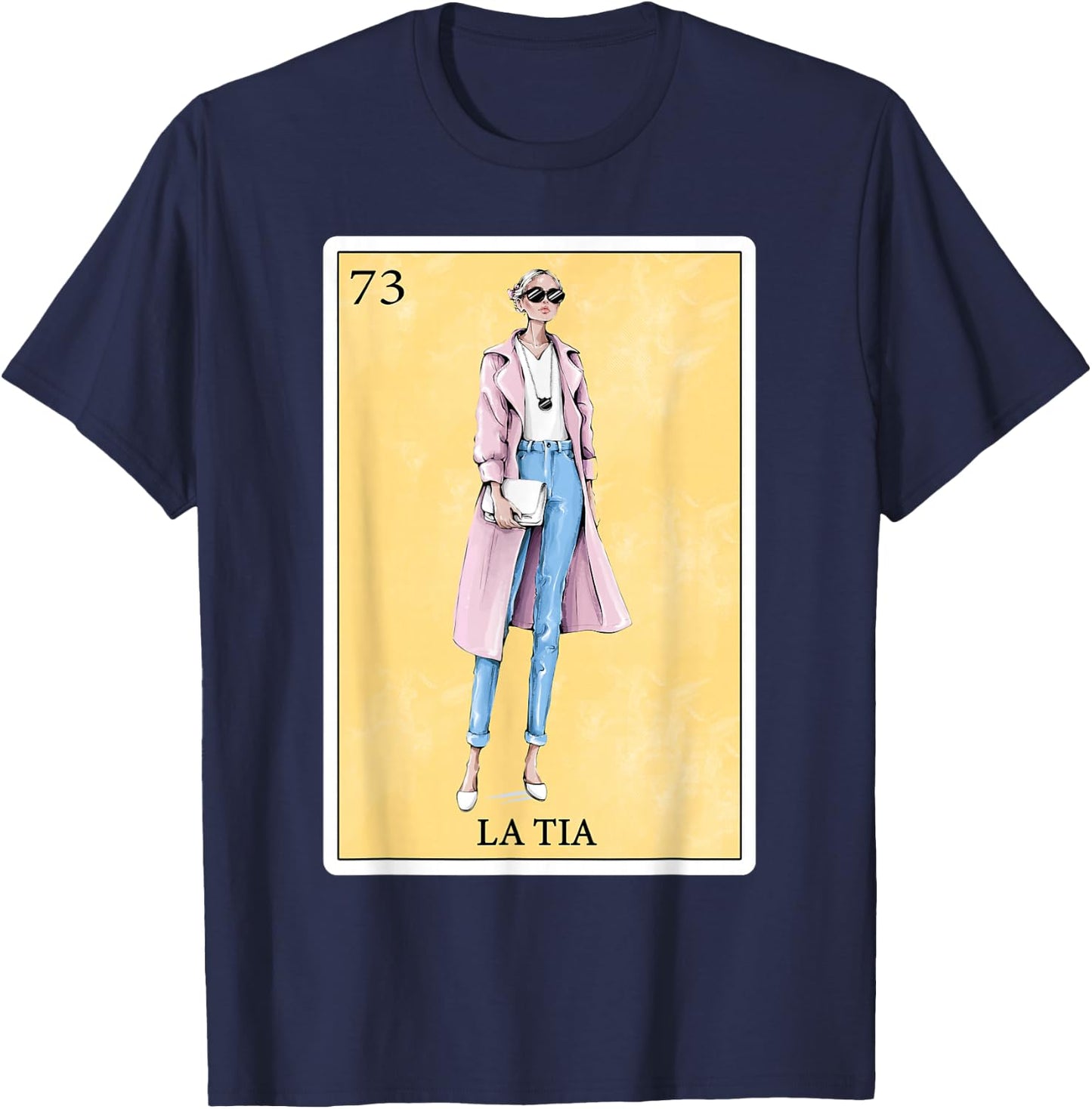 Funny Spanish-Mexican Bingo Gifts for Tia - La Tia T-Shirt - T-Shirt | Navy
