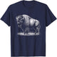 Vintage American Bison Buffalo Graphic Art Design T-Shirt - T-Shirt | Navy