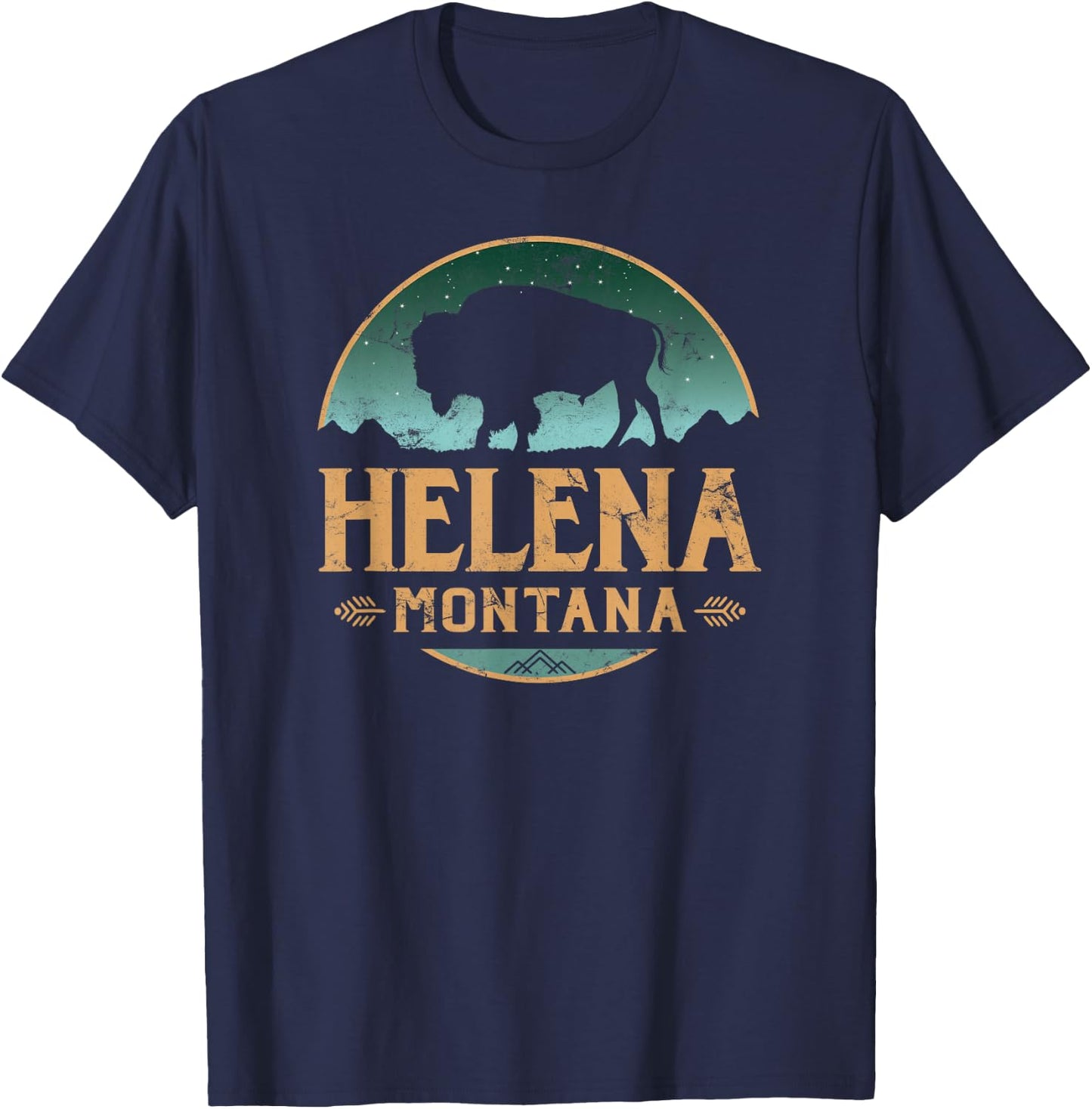 Helena Montana MT Buffalo Bison T-Shirt - T-Shirt | Navy