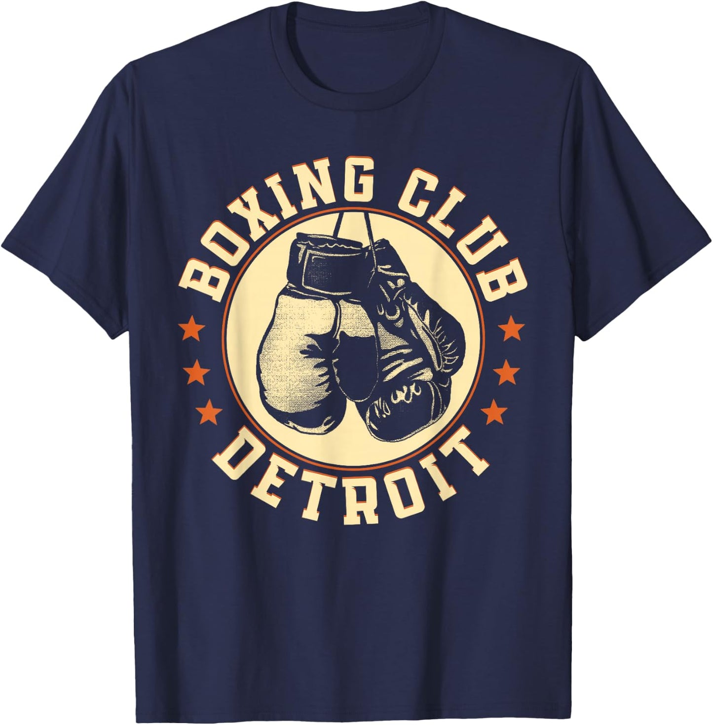 Boxing Club Detroit Gloves Graphic for a Boxing Lover T-Shirt - T-Shirt | Navy