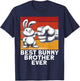 Best Bunny Brother Ever Funny Brother Bunny T-Shirt - T-Shirt | Navy