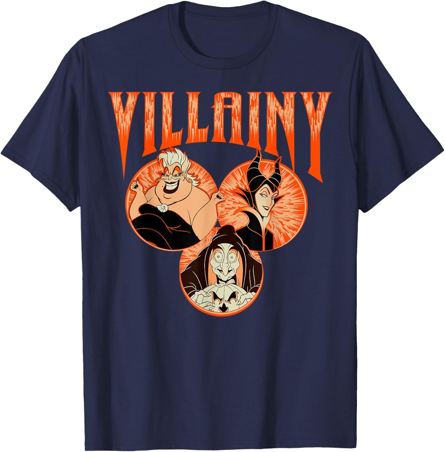 Disney Villains Ursula Evil Queen Villainy , Black, S T-Shirt - T-Shirt | Navy