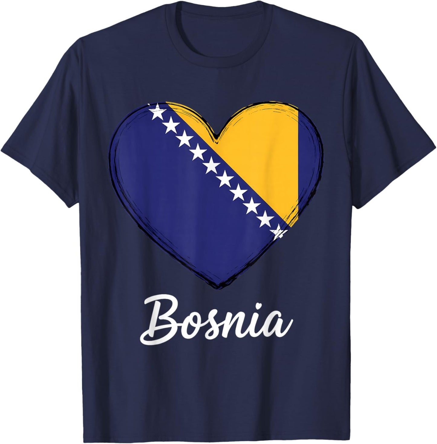 Bosnien und Herzegowina Flagge Bosnische Wurzeln T-Shirt - T-Shirt | Navy
