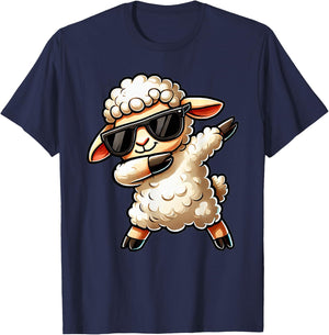 Dabbing Sheep Funny Sheep on Dabben Gift Sheep , black T-Shirt - T-Shirt | Navy