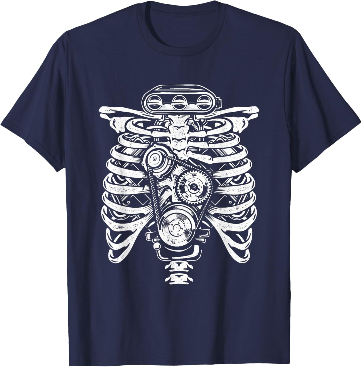 Car Guy Skeleton - Car Collector Auto Mechanic T-Shirt - T-Shirt | Navy