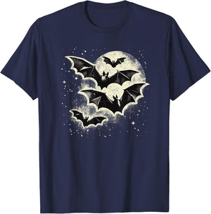 Vintage Bat Halloween Gothic Bat T-Shirt - T-Shirt | Navy