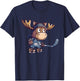 Cute Ice Hockey Moose T-Shirt - T-Shirt | Navy