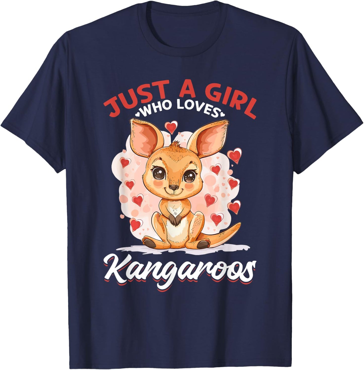 Funny Kangaroo Australia Animal Just A Girl Who Loves T-Shirt - T-Shirt | Navy