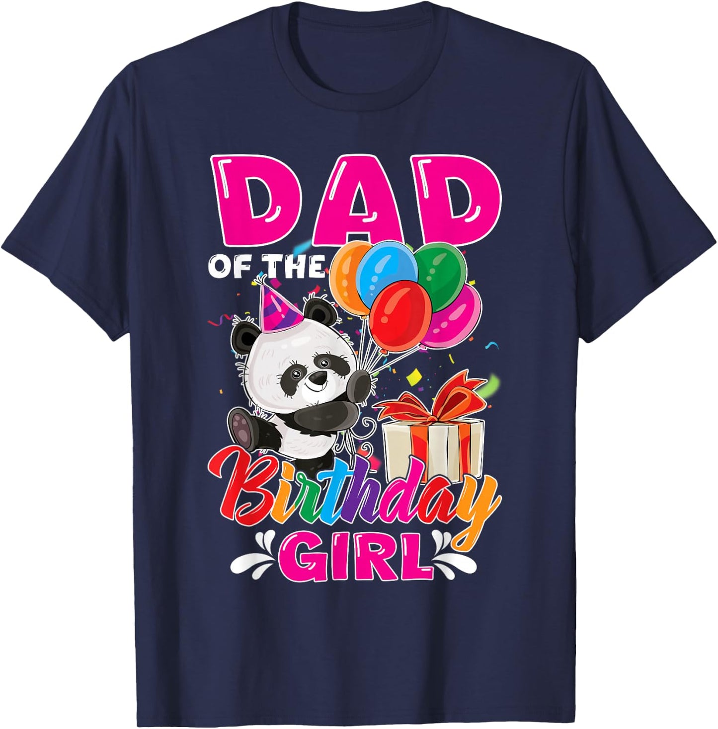Dad Of The Panda Bear Birthday Animal Lover Boys Girls T-Shirt - T-Shirt | Navy