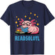 Readsolotl Pink Kawaii Axolotl Book Lover Cute Reading Girl T-Shirt - T-Shirt | Navy