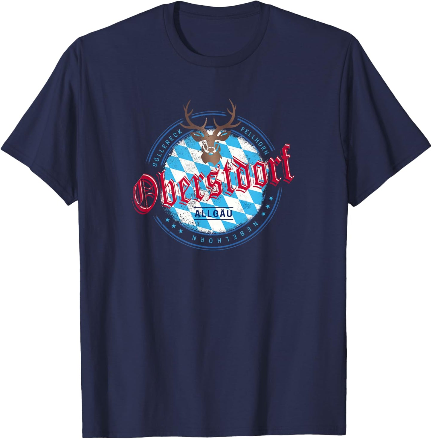 Oberstdorf Bayern Deutschland Retro Allgäu Vintage Souvenir T-Shirt - T-Shirt | Navy