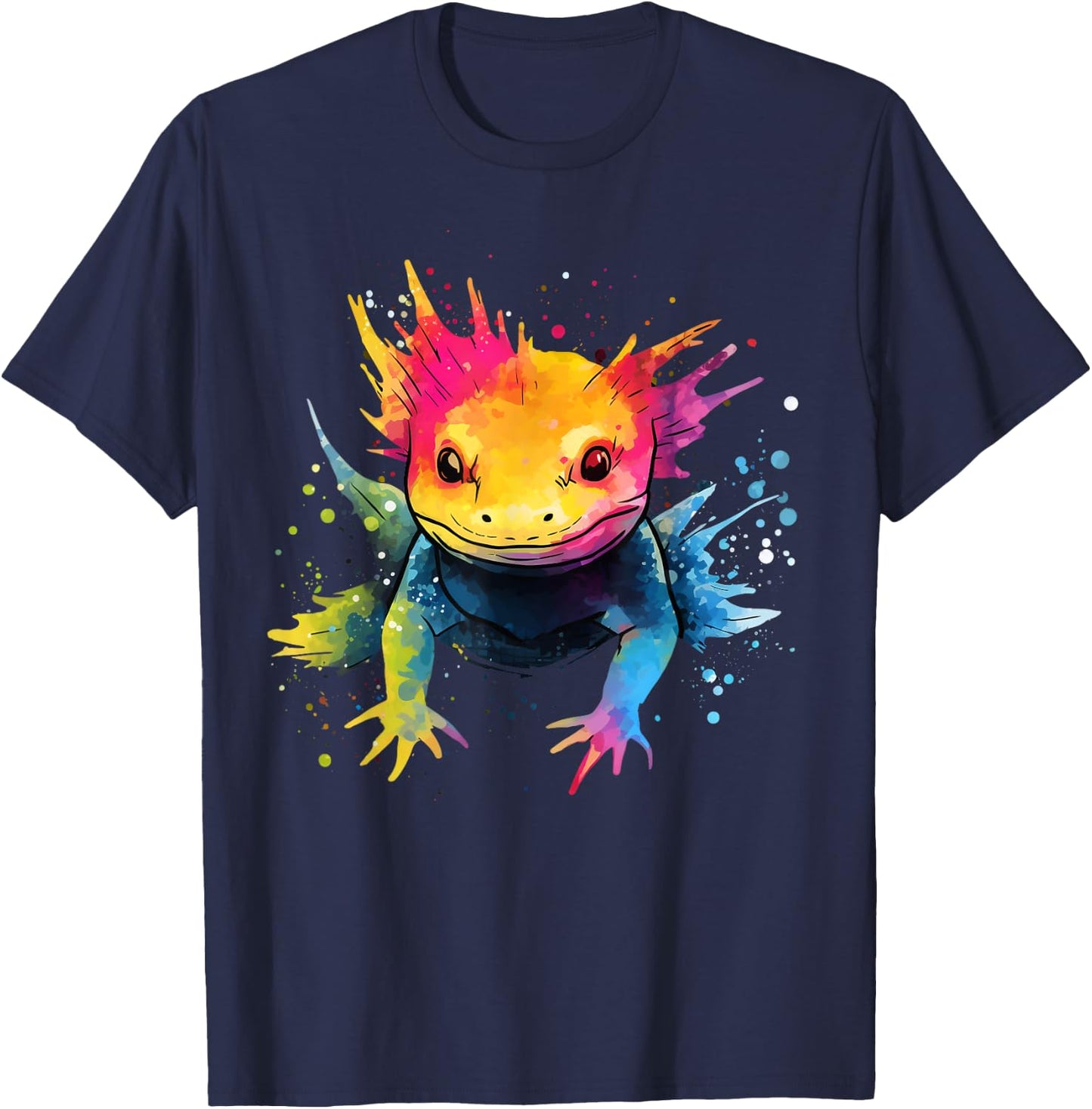Axolotl Lover on Axolotl Kids, Women, Men Apparel - Adults Axolotl Theme - Black, Short Sleeve, Small T-Shirt - T-Shirt | Navy