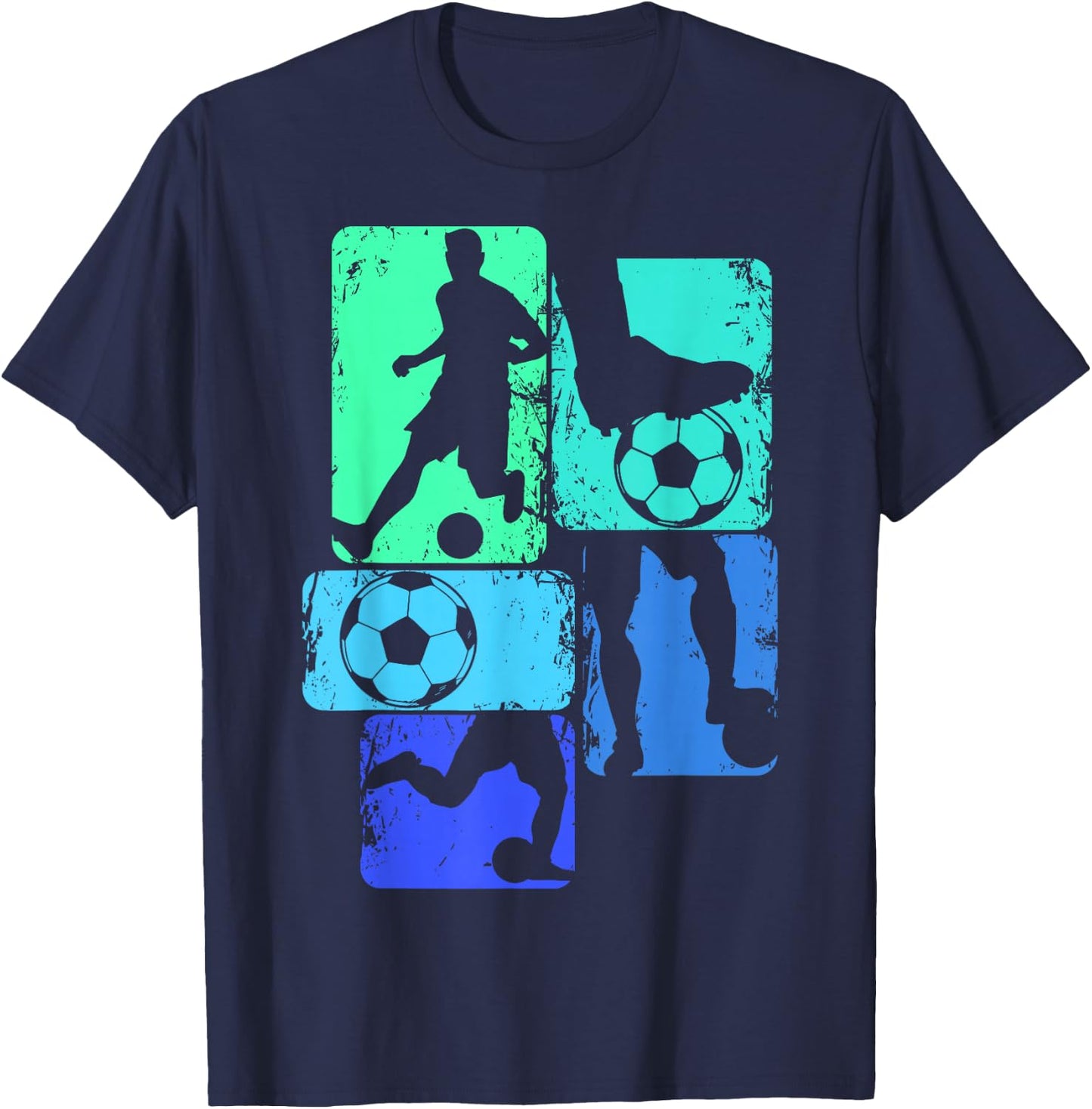 Football Player Boys Kids , black T-Shirt - T-Shirt | Navy