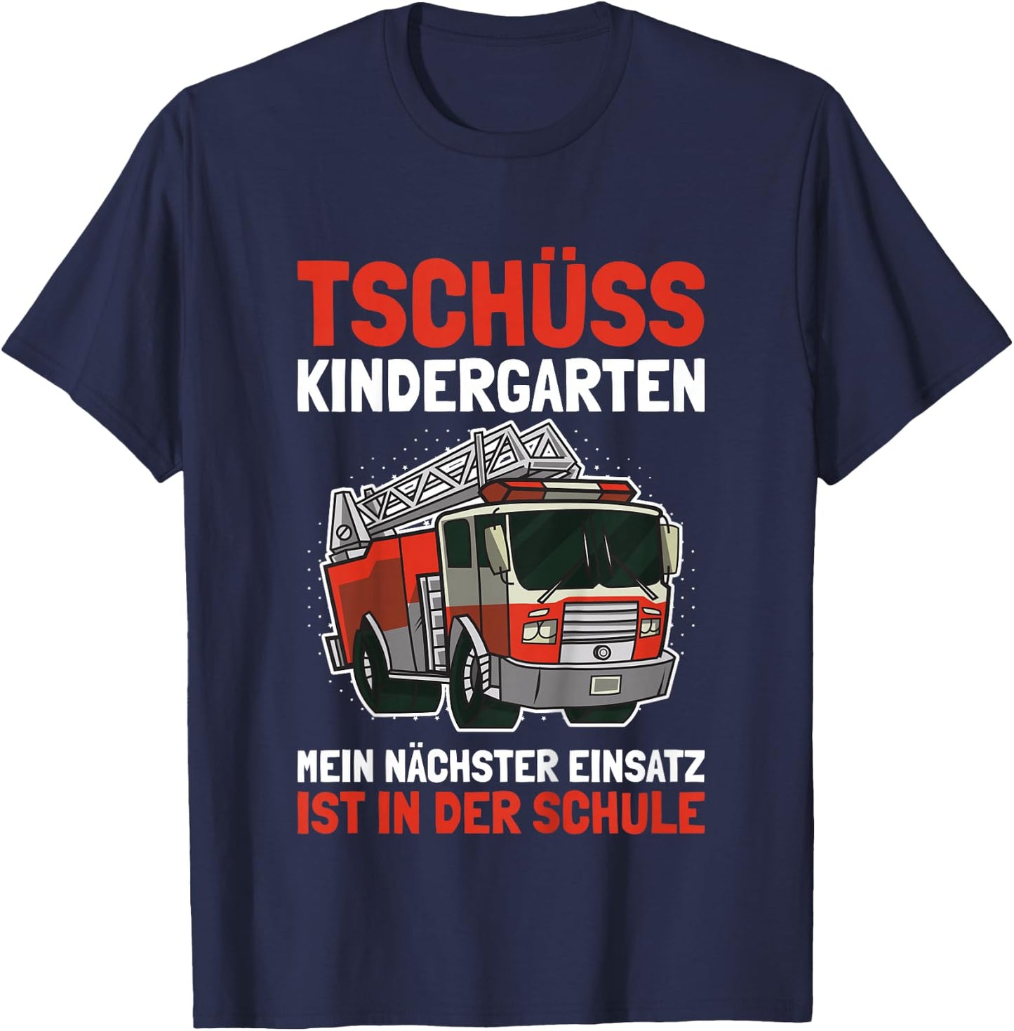Kinder Einschulung Junge Schulanfang Shirt Jungen Feuerwehr T-Shirt - T-Shirt | Navy