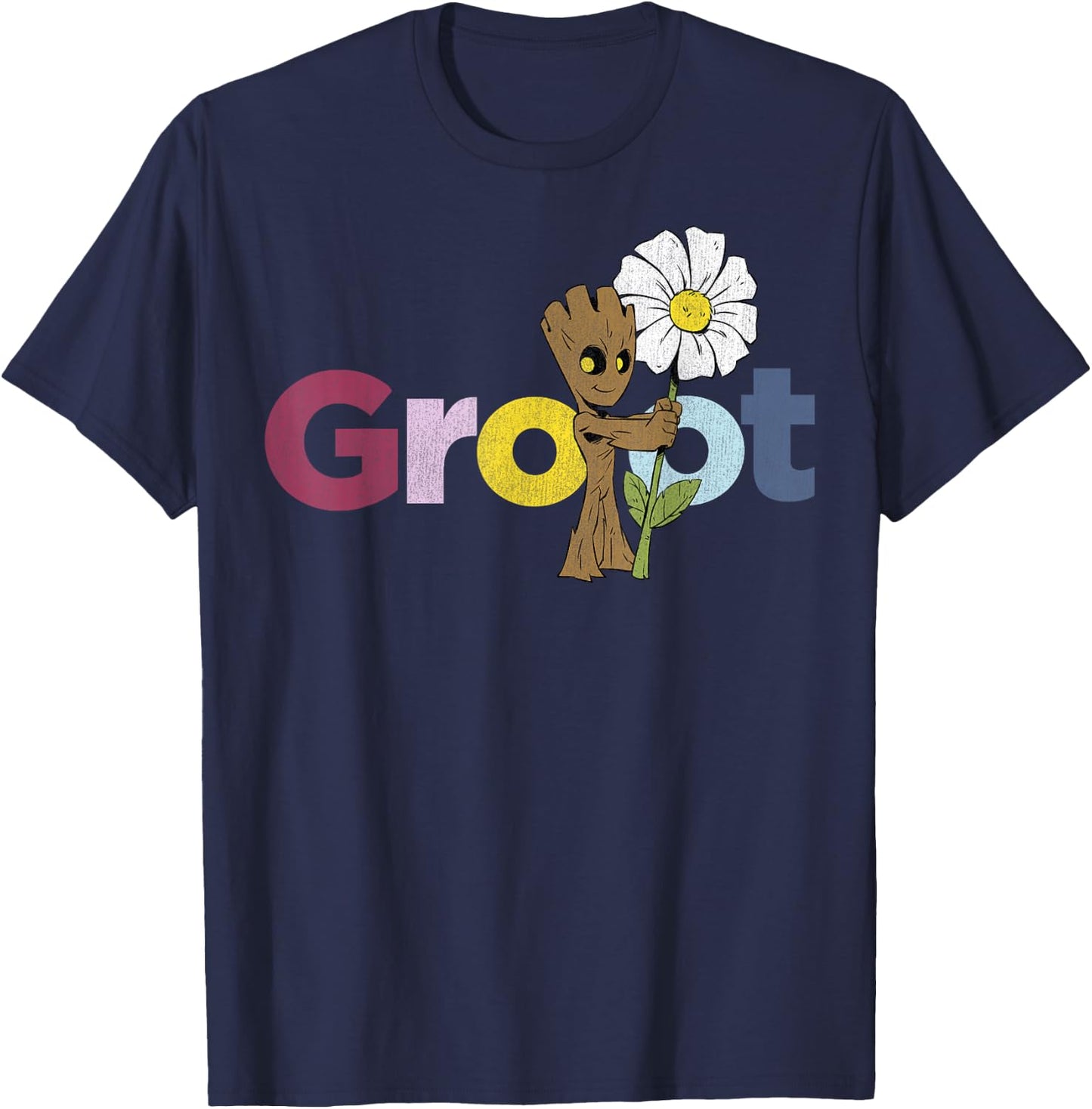Marvel Guardians of The Galaxy Groot Flower Small T-Shirt - T-Shirt | Navy