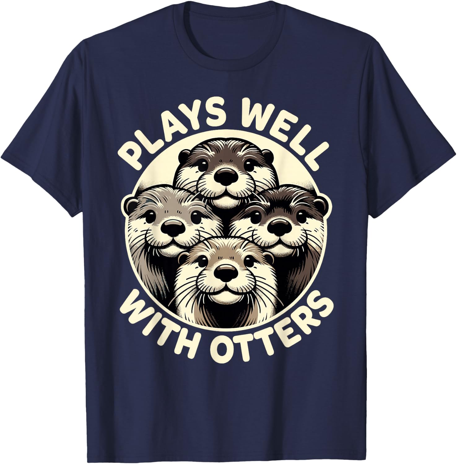 Plays Well With Otters T-Shirt - T-Shirt | Navy