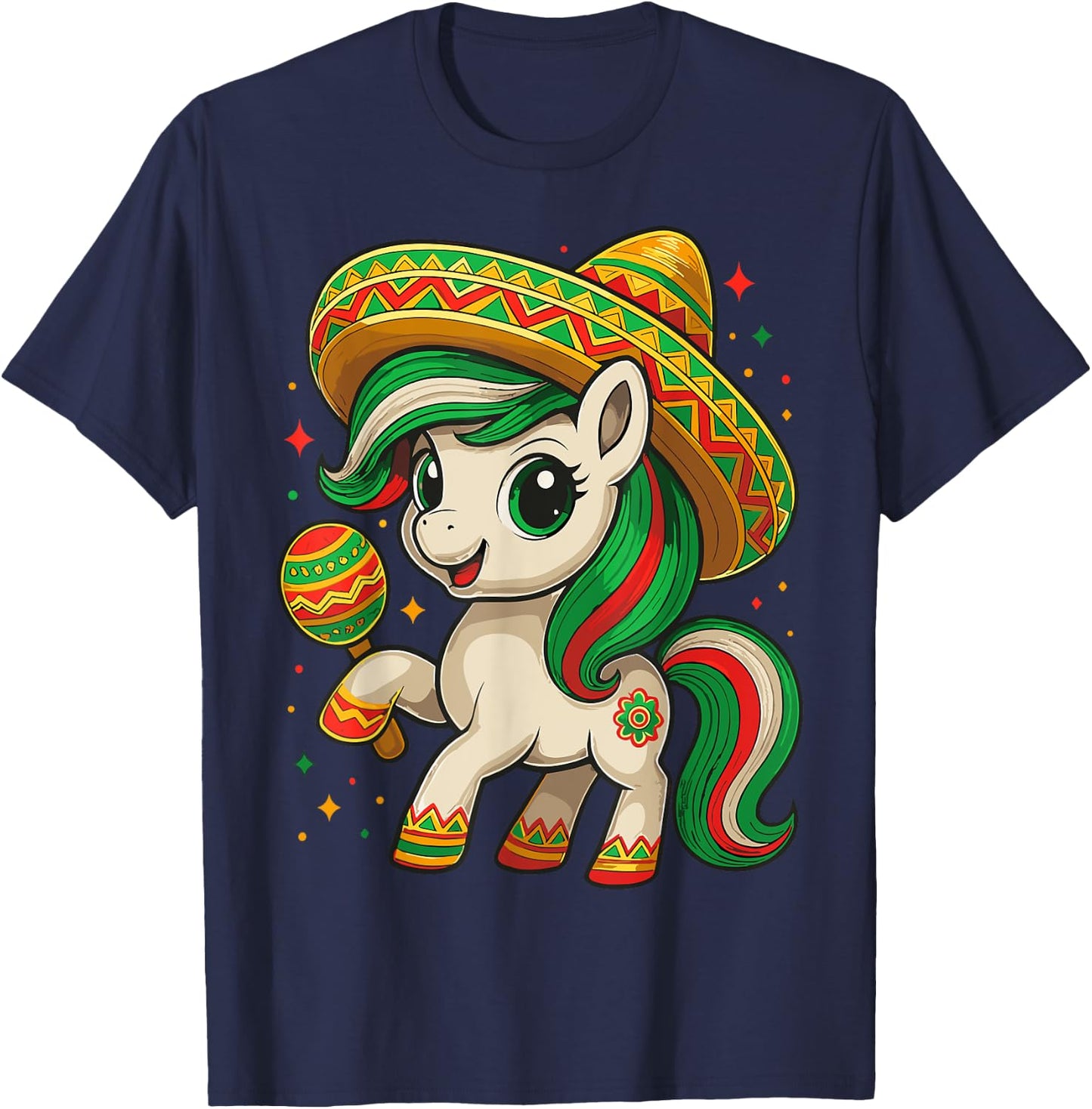 Unicorn Cinco de Mayo Mexican T-Shirt - T-Shirt | Navy