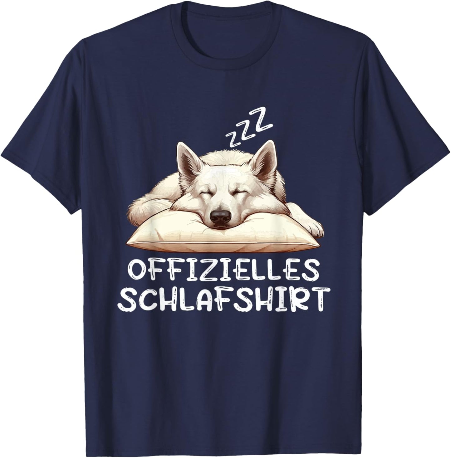 Official Sleep Shirt White Shepherd Shepherd Dog , black T-Shirt - T-Shirt | Navy