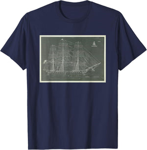 Ship Plans of the USS Constitution (1927) T-Shirt - T-Shirt | Navy