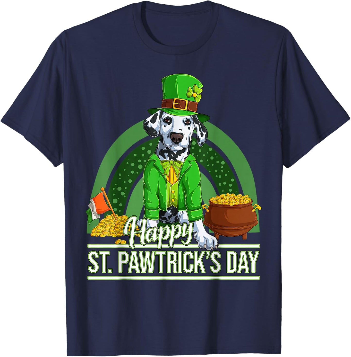 Dalmatian Dog St. Patricks Day Dalmatian T-Shirt - T-Shirt | Navy