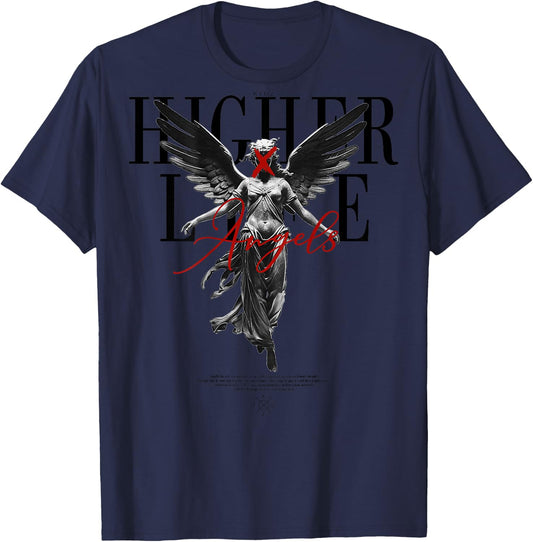 Back Print Angel Y2k Streetwear Aesthetic Damen Herren Engel T-Shirt - T-Shirt | Navy