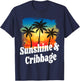 Sunshine and Cribbage Funny Player Playing Winner Winning T-Shirt - T-Shirt | Navy