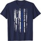Delaware Cop Thin Blue Line LEO Police American Flag Women Men T-Shirt - T-Shirt | Navy