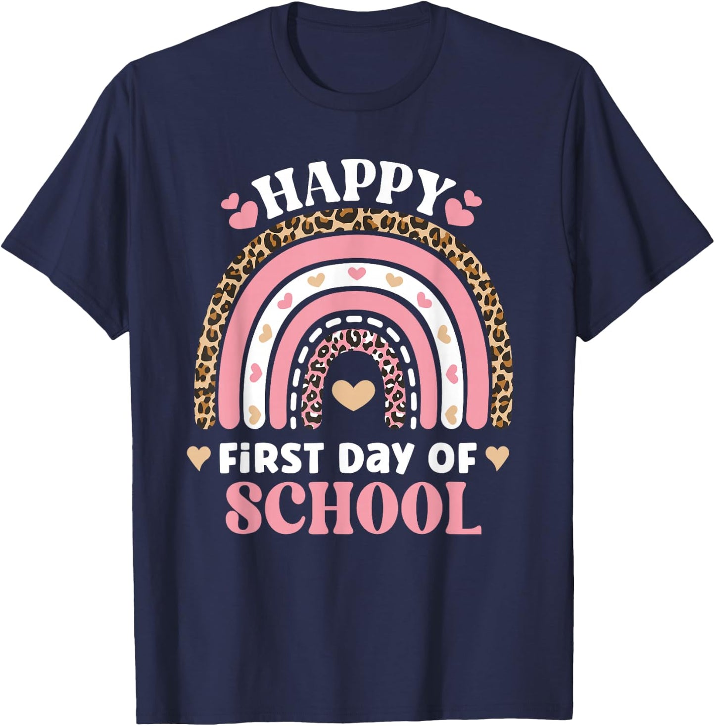 Happy First Day Of School Back To School Students And T-Shirt - T-Shirt | Navy