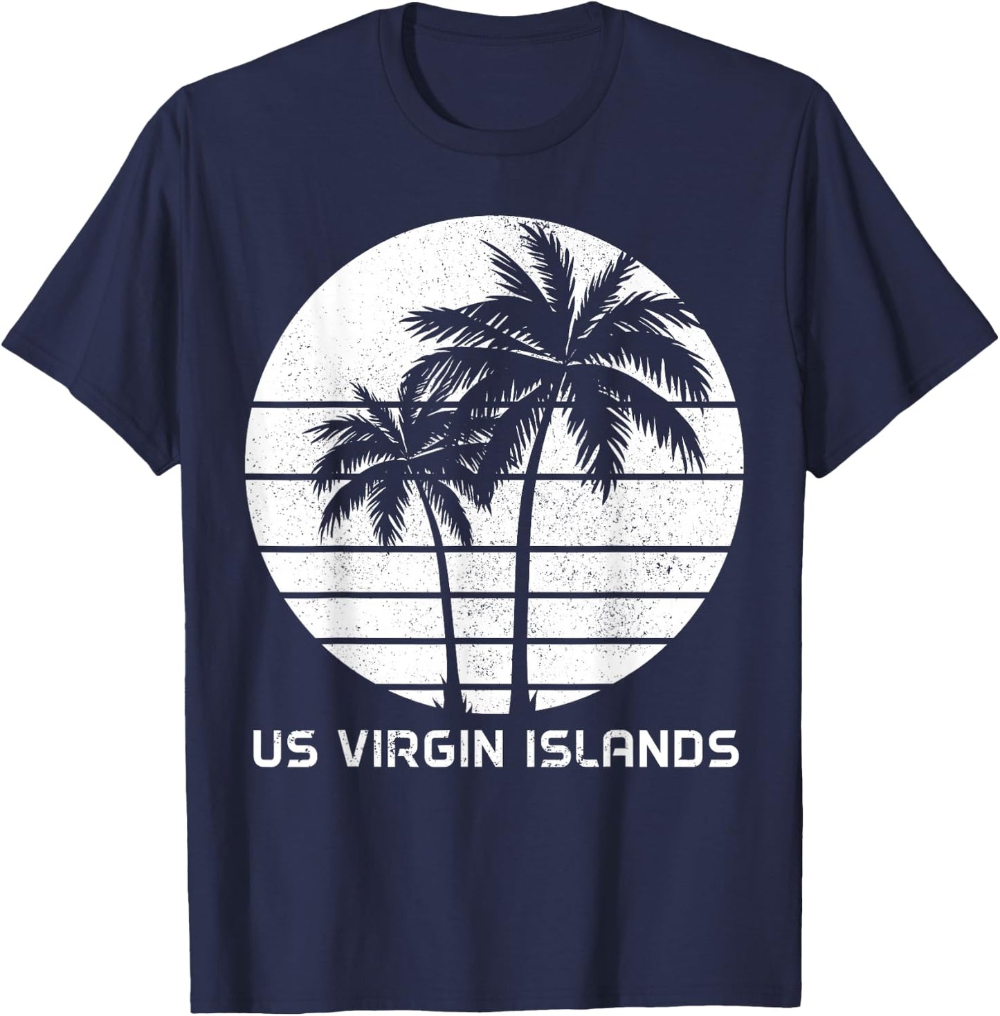 Vacances aux îles Vierges américaines | Pride Beach | USVI Vintage T-Shirt - T-Shirt | Navy
