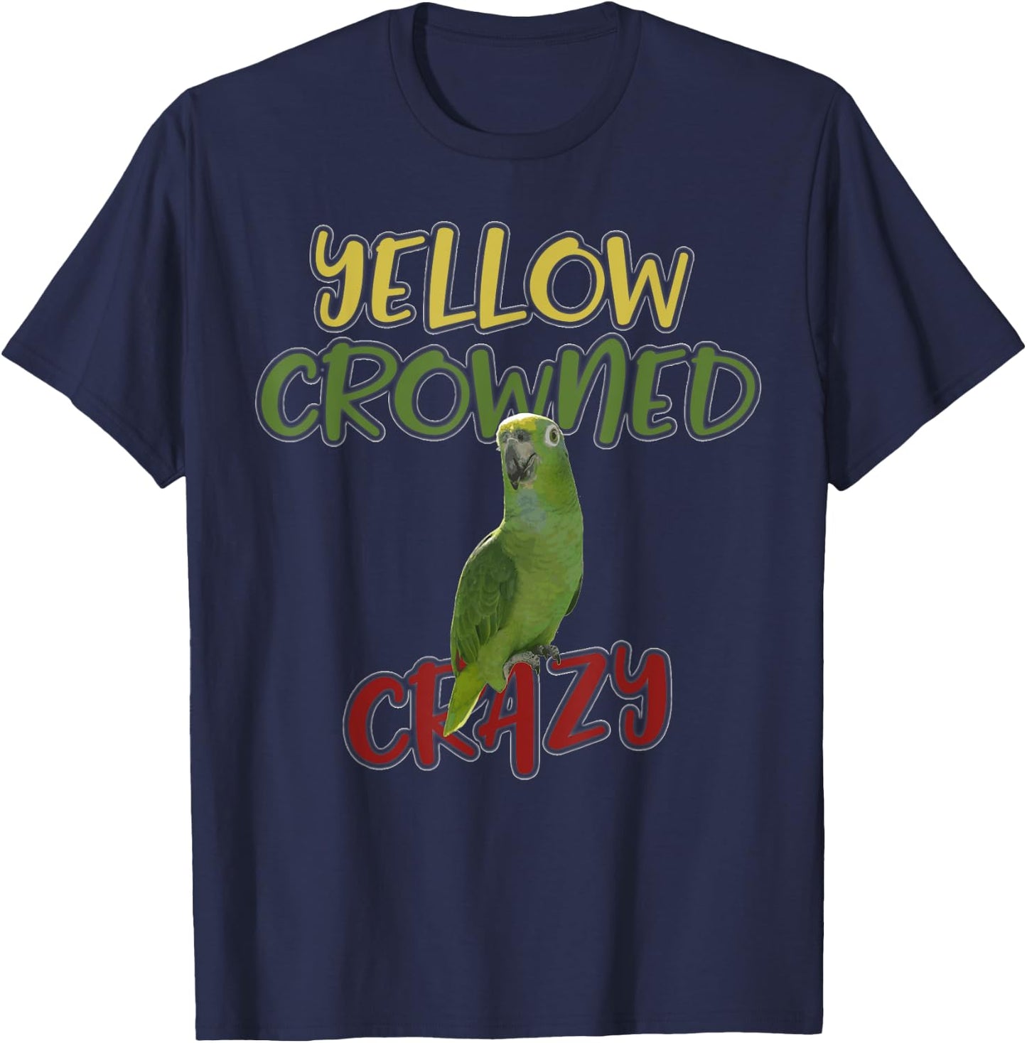 Yellow Crowned Crazy Parrot Shirt Kids Adult Costume Gift T-Shirt - T-Shirt | Navy