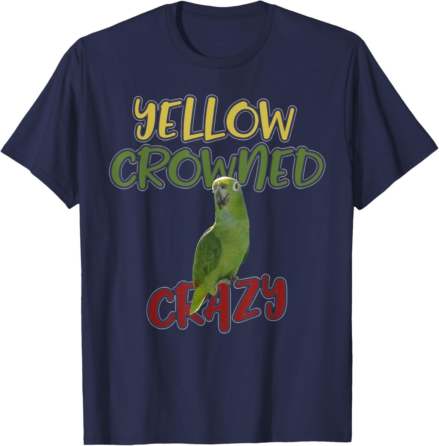 Yellow Crowned Crazy Parrot Shirt Kids Adult Costume Gift T-Shirt - T-Shirt | Navy