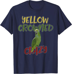 Yellow Crowned Crazy Parrot Shirt Kids Adult Costume Gift T-Shirt - T-Shirt | Navy