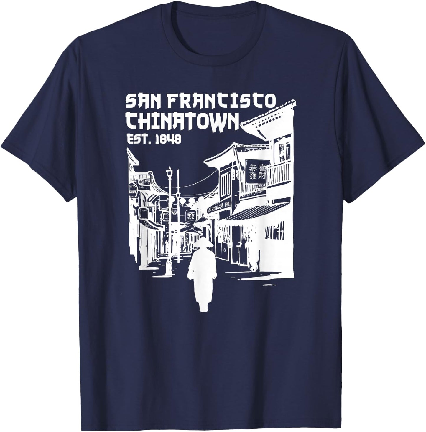 San Francisco Chinatown Chinese American Bay Area Dragon SF T-Shirt - T-Shirt | Navy