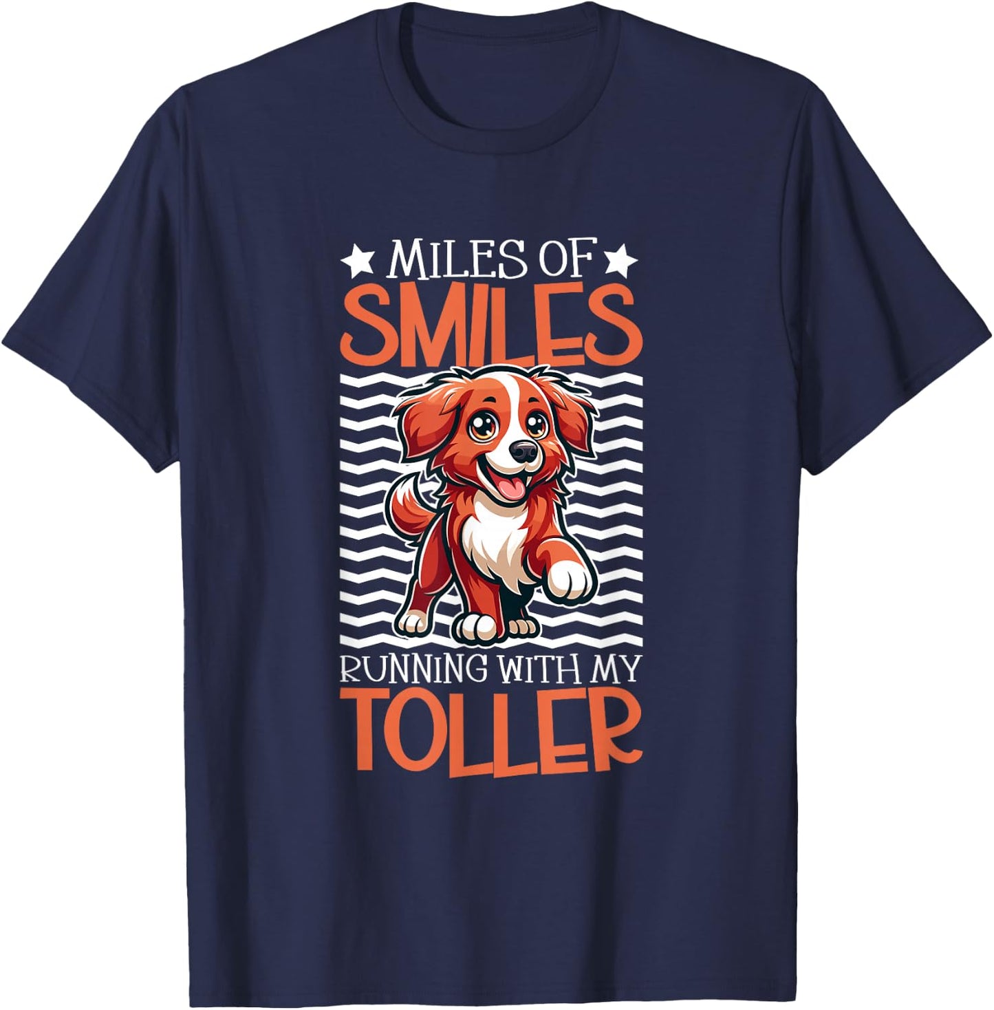 Crazy and Tolling Retriever from Nova Scotia Duck , Black, S T-Shirt - T-Shirt | Navy