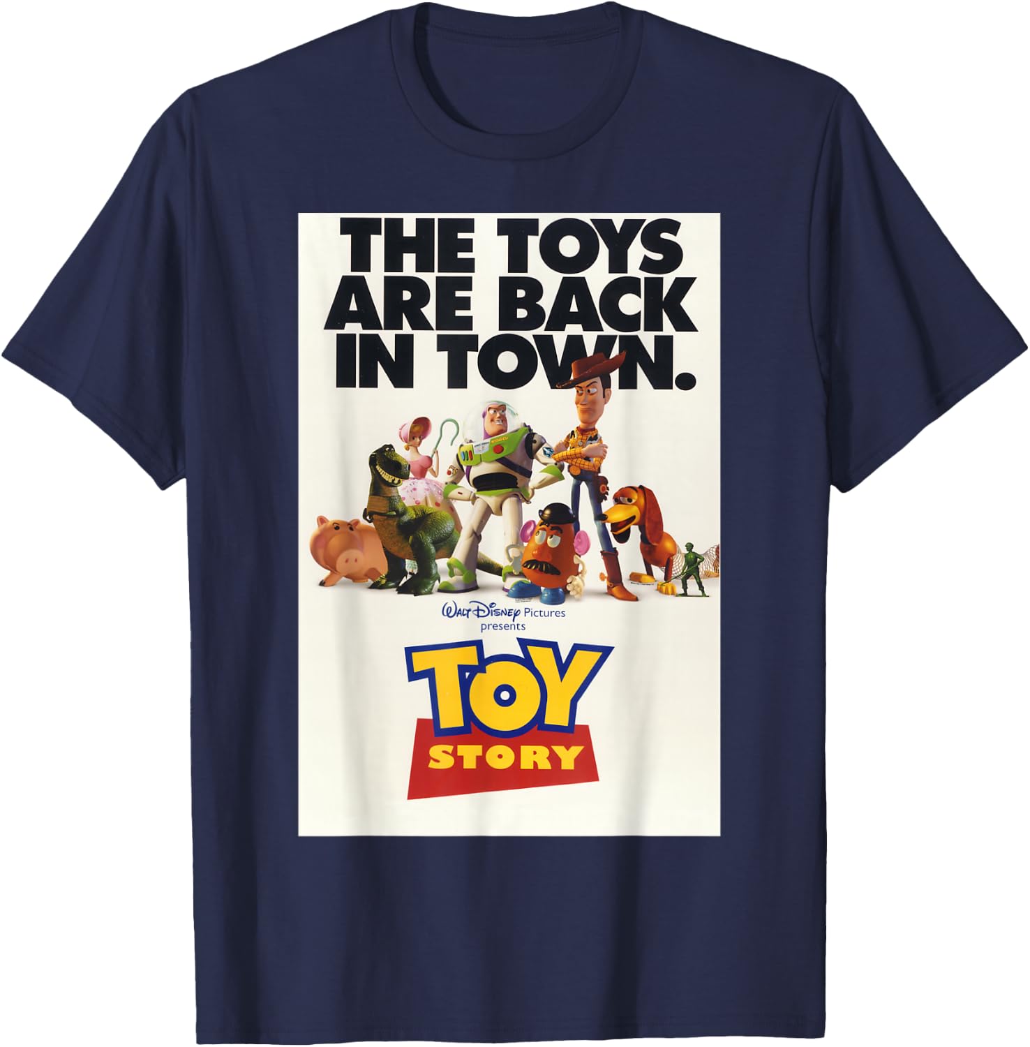 Disney Pixar Toy Story Toys Are Back In Town Poster T-Shirt - T-Shirt | Navy