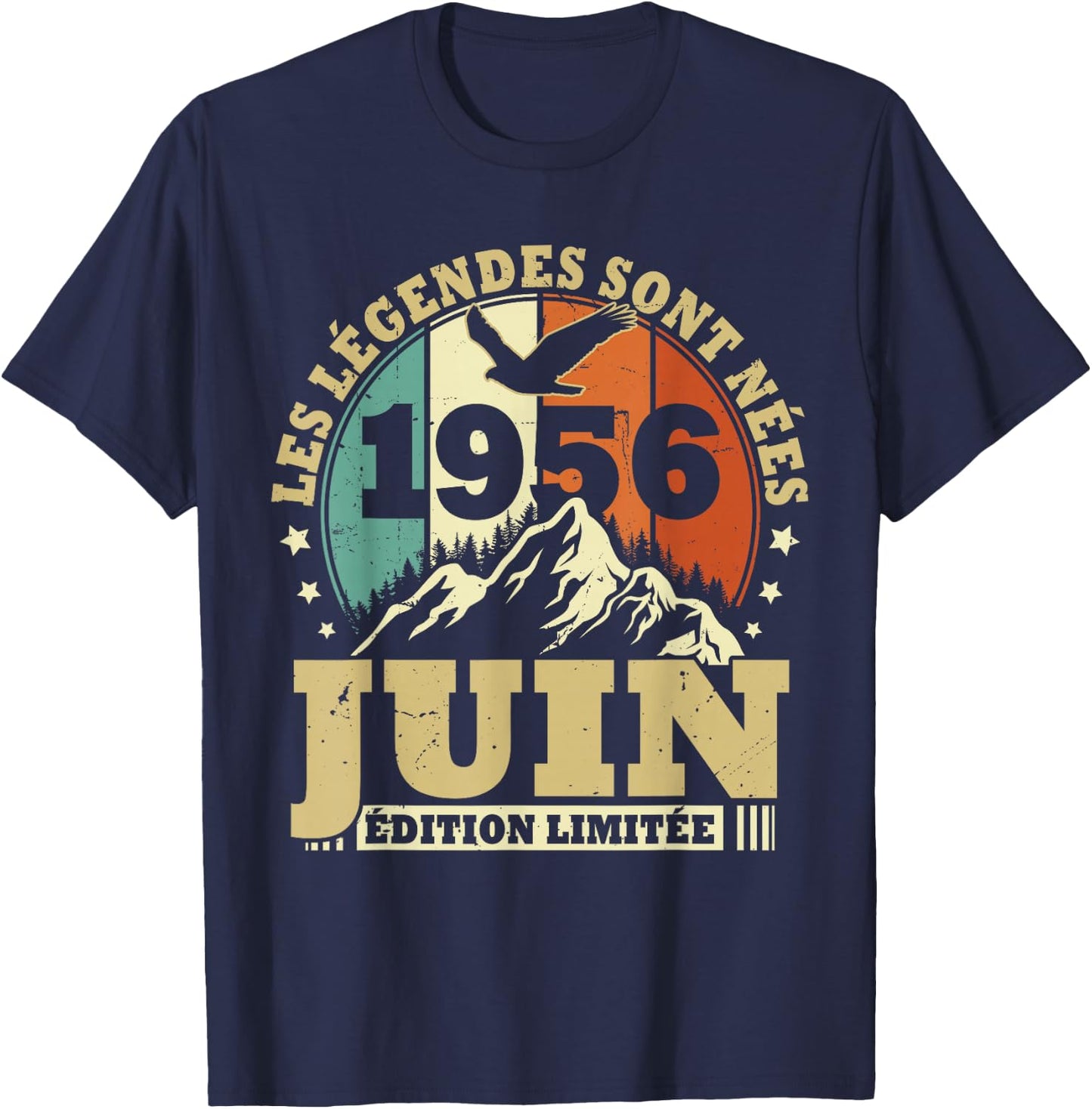 Les Légendes sont Nées en Juin 1956 Anniversaire 70 Ans T-Shirt - T-Shirt | Navy