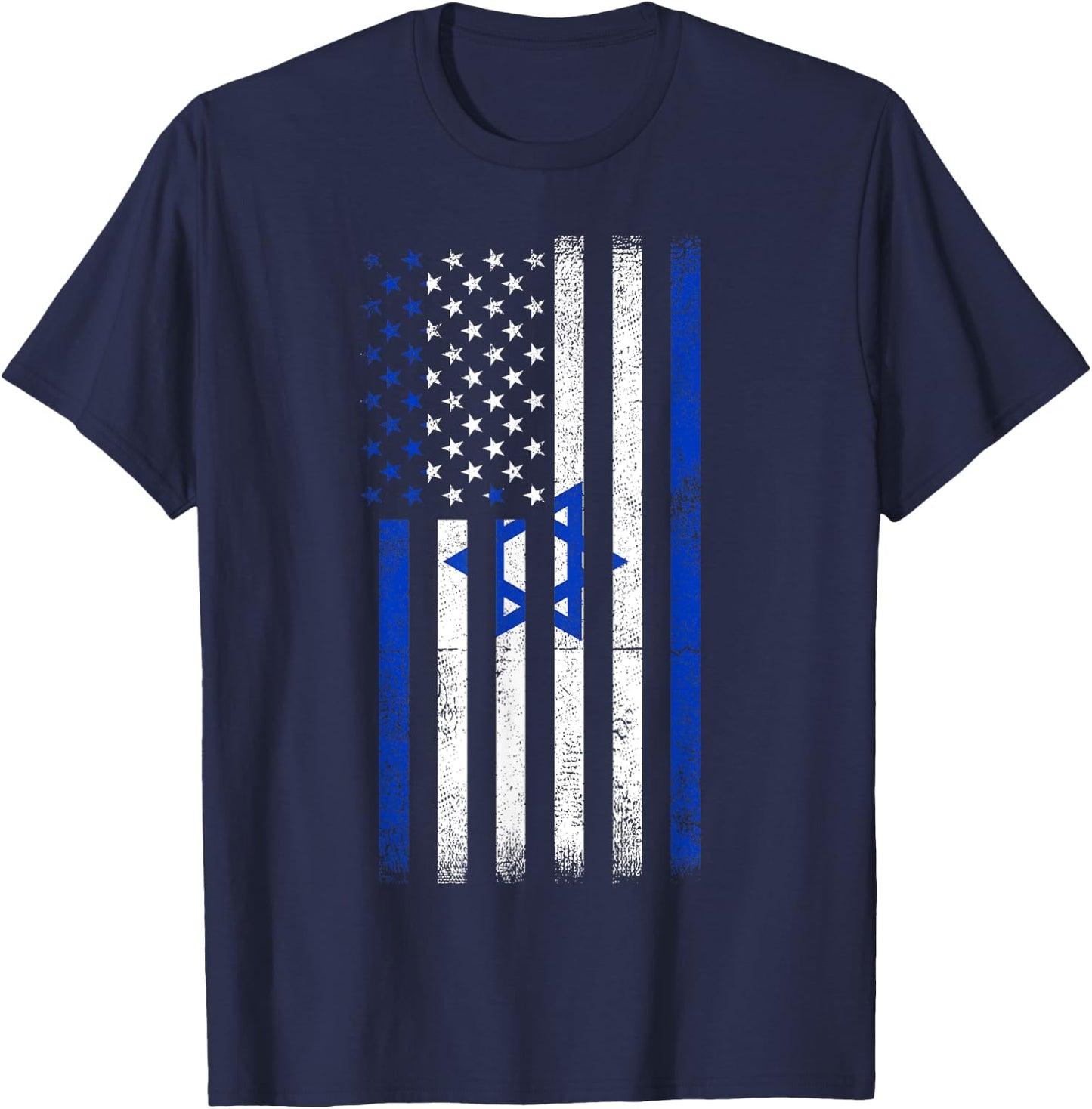 USA Flag Israel T-Shirt - T-Shirt | Navy