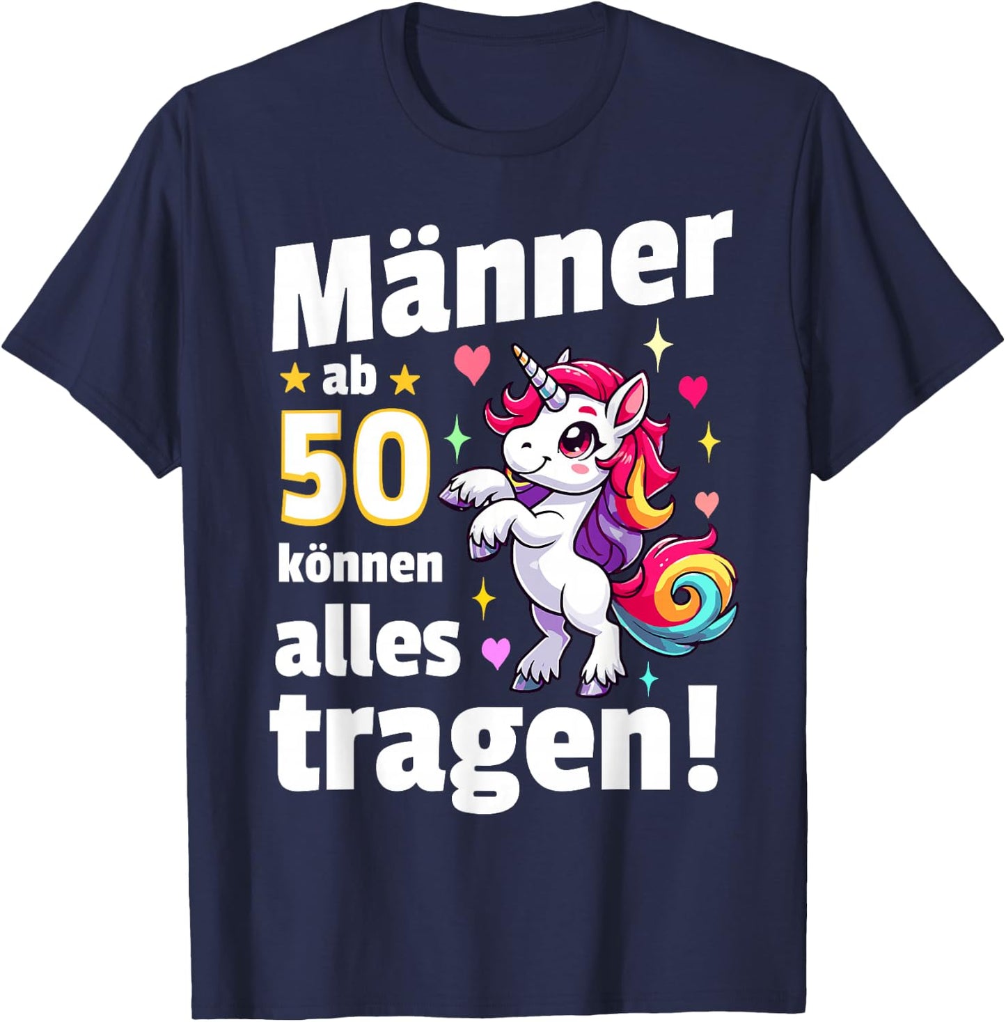 50th Birthday Man Funny Men from 50 Sayings 50s Decorative , black T-Shirt - T-Shirt | Navy