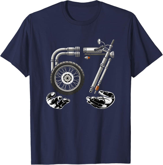 67 Meme Motorrad Six eeven T-Shirt - T-Shirt | Navy