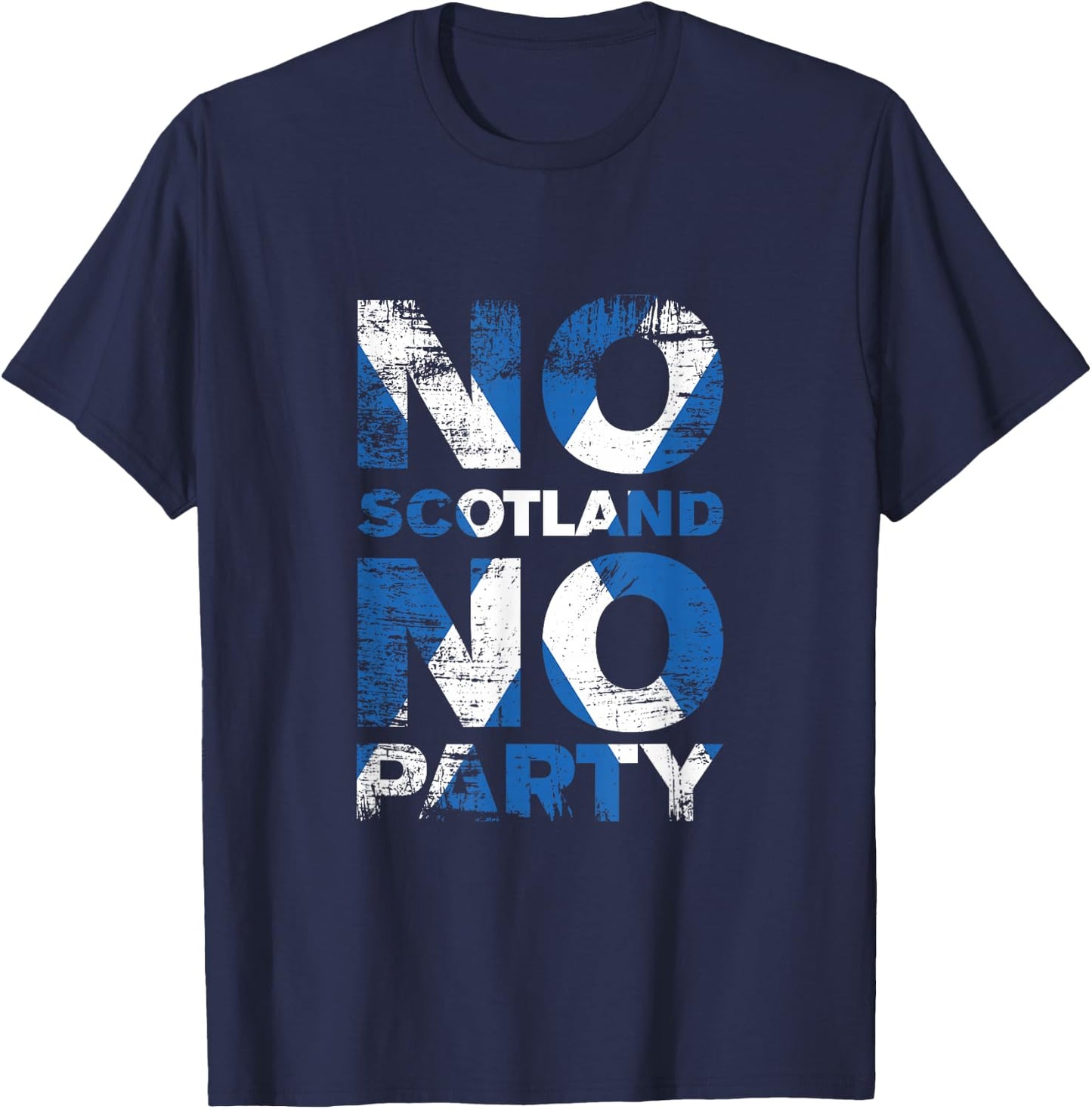 Schottisches Banner Fan Schottland Flagge Retro No Scotland No Party T-Shirt - T-Shirt | Navy