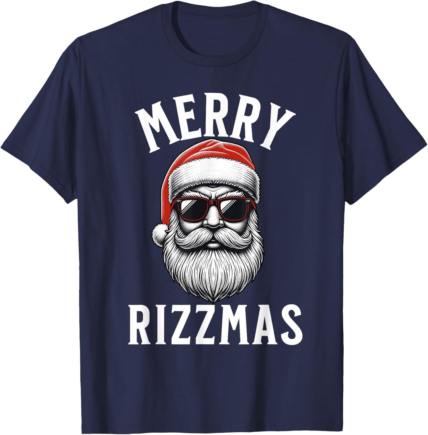 Merry Rizzmas Funny Christmas Teen Boys Kids Men Silly Santa T-Shirt - T-Shirt | Navy