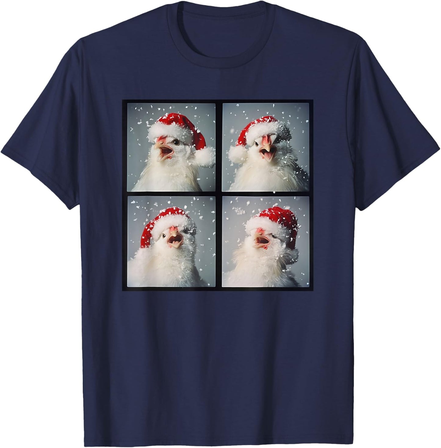 Chicken Farm Bird Men Kids Women Christmas Silkie Chicken T-Shirt - T-Shirt | Navy